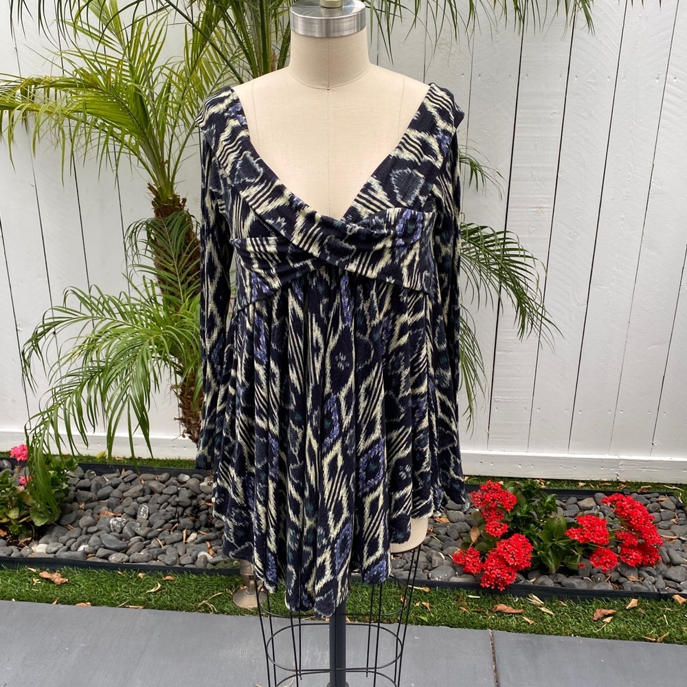 Free People Long Sleeve Printed Tunic